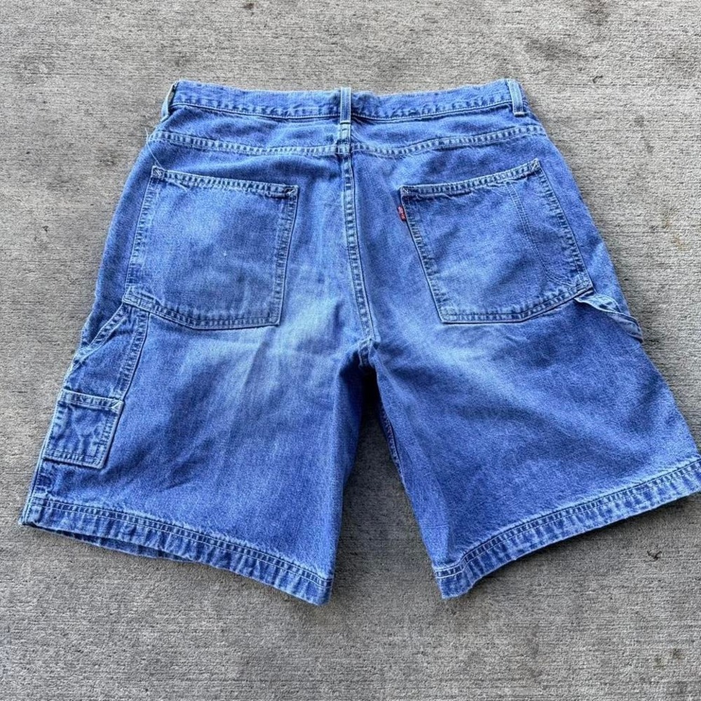 Baggy Levi's Carpenter Denim Shorts 90s Vintage Wash Utility Loose Fit